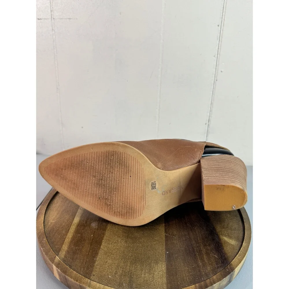 Lucky Brand Aroyli Slingback Mules Womens 8 Brown Good Leather V-Cut Block Heel - Picture 12 of 14